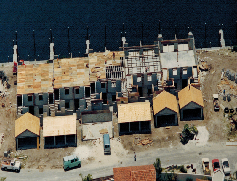 Townhouse concrete walls